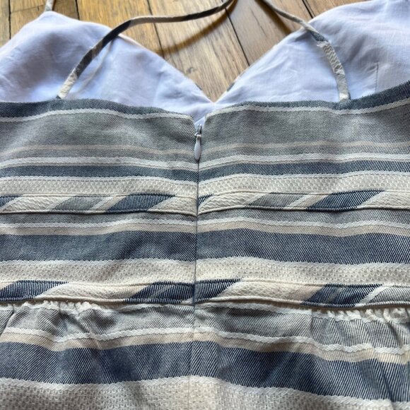 Theory size 10 Melaena Haviana Striped Spaghetti Strap Knee Length Dress - Picture 14 of 14